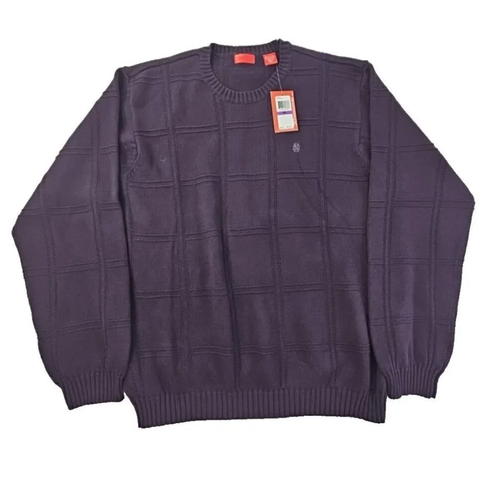Izod Luxury Sport Blackberry‎ Purple Chunky Cable Knit Sweater Men's XXL NWT NEW